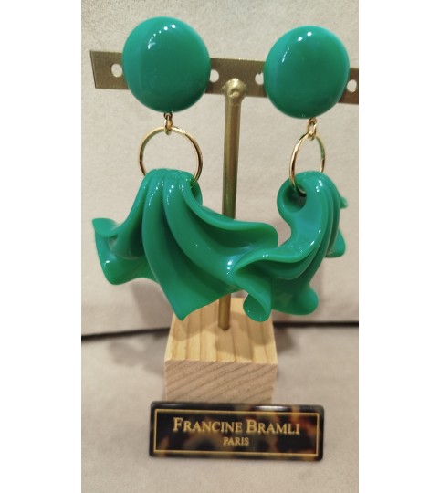 Boucles d’oreilles Amélia vertes – Francine Bramli Paris