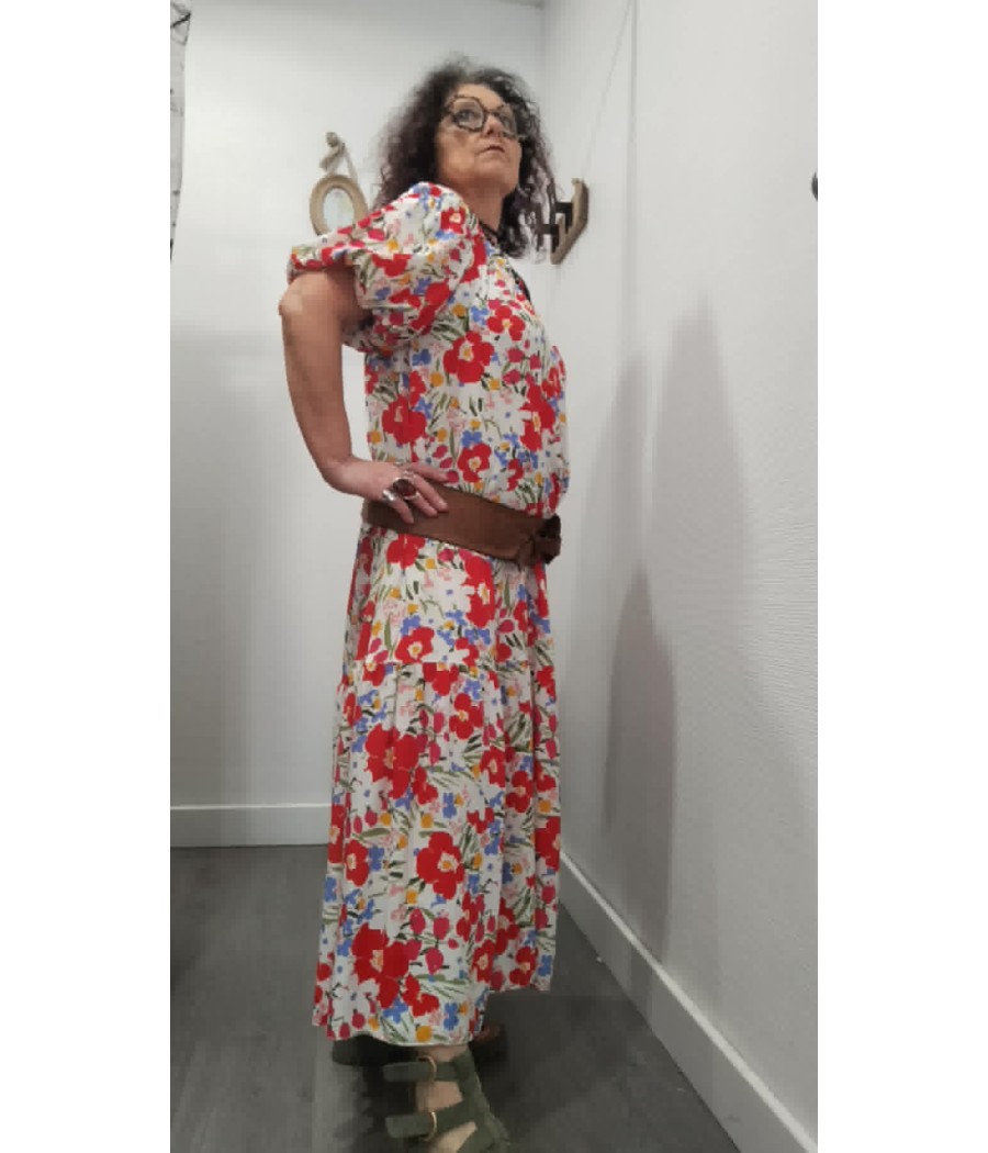 Robe longue fleurie bohème femme – Olga imprimé floral été