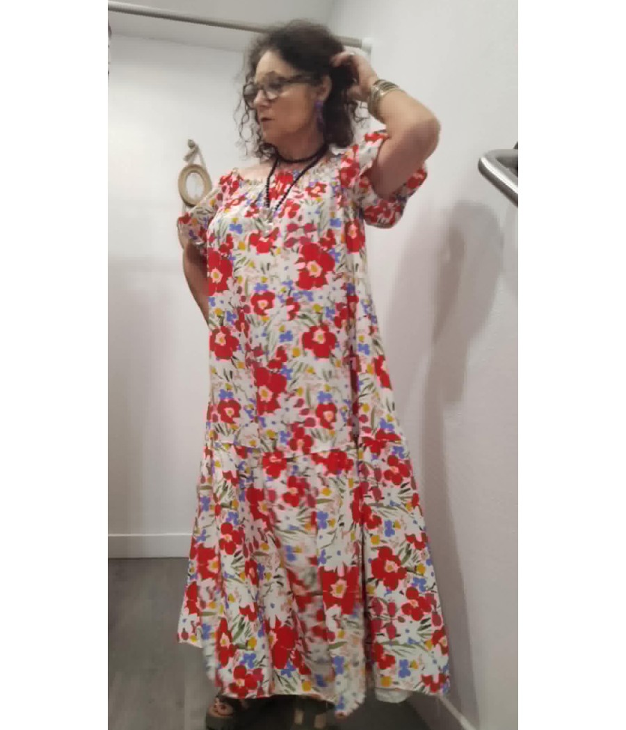 Robe longue fleurie bohème femme – Olga imprimé floral été