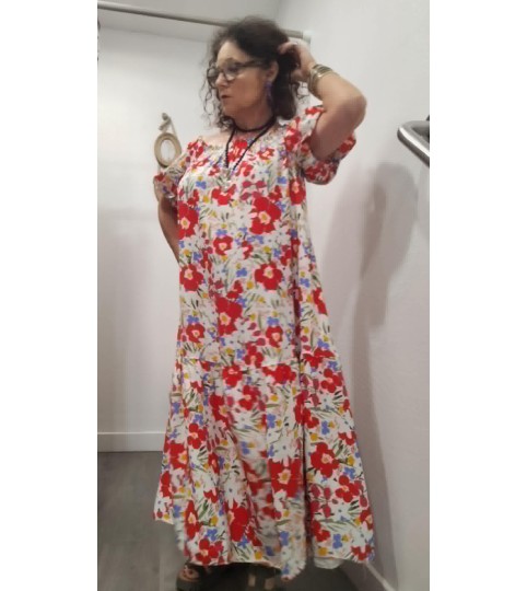 Robe longue fleurie bohème femme – Olga imprimé floral été