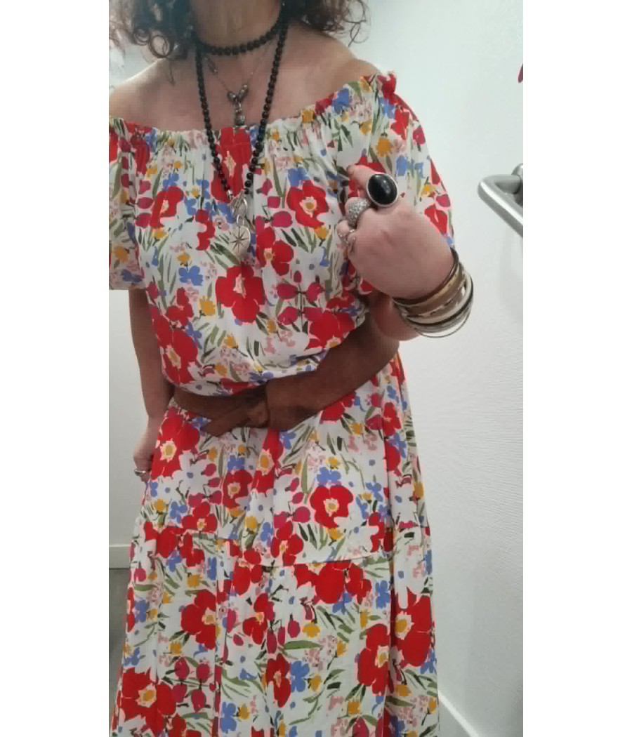 Robe longue fleurie bohème femme – Olga imprimé floral été