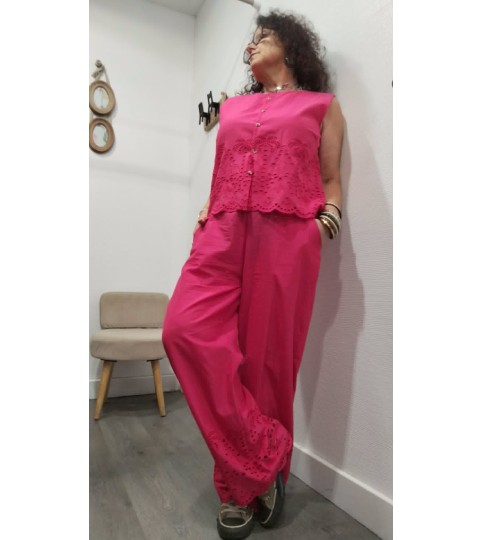 HAUT – GILET GARÇON REVISITÉ FUCHSIA MDM
