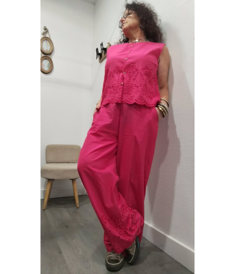 HAUT – GILET GARÇON REVISITÉ FUCHSIA MDM
