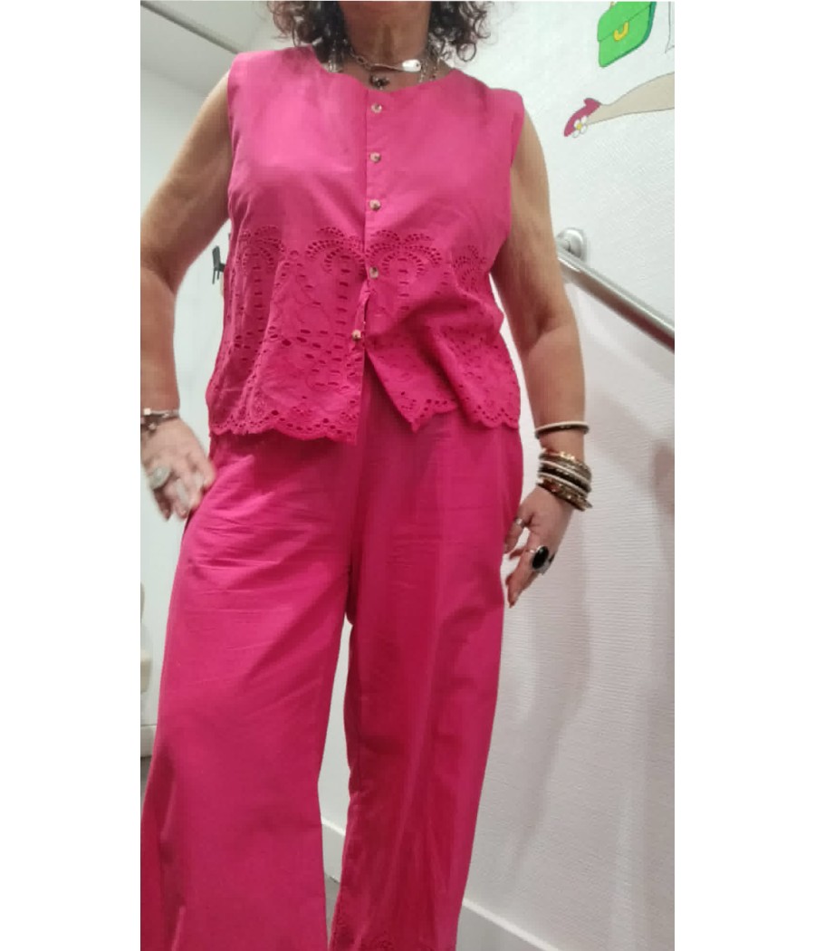 HAUT – GILET GARÇON REVISITÉ FUCHSIA MDM