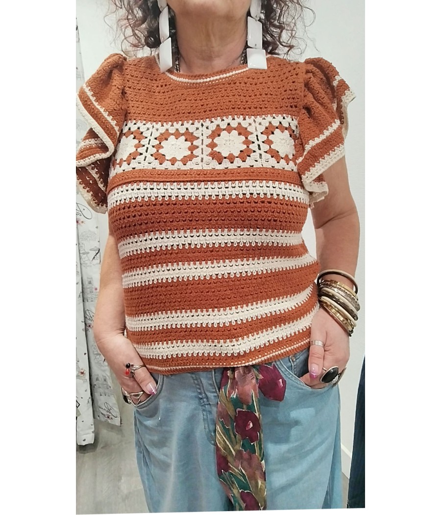 Haut maille ajourée bicolore – MDM