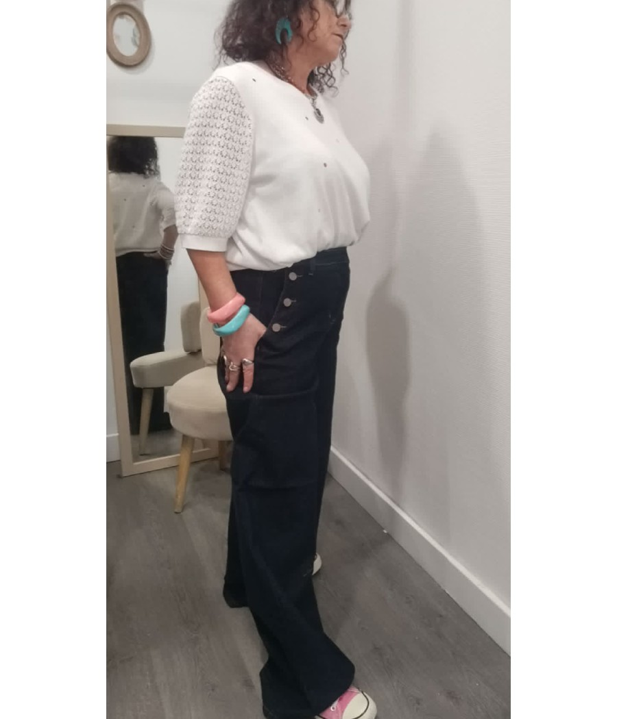 Pull Nululo Blanc à Pois Colorés – Numph