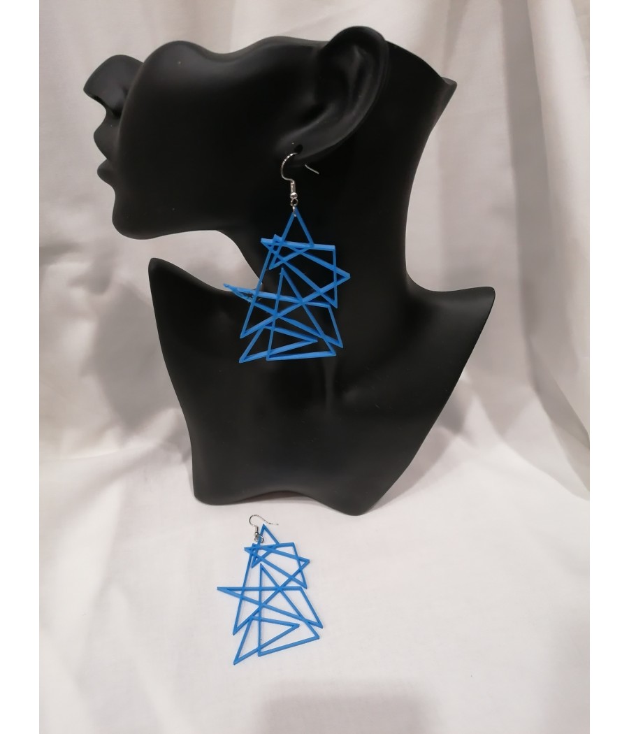 Boucles d'oreilles 3D triangles PLTCREA