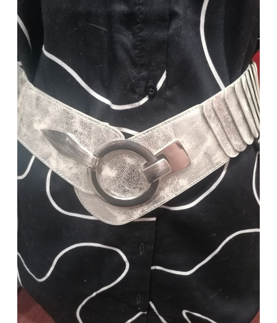 ceinture - élastique - avec - fermoir - anneau - argenté - rougefantomasnoir.com