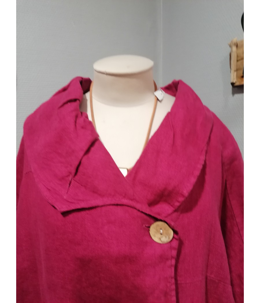 manteau - veste - long - asymétrique - en - lin - sabini - rougefantomasnoir.com