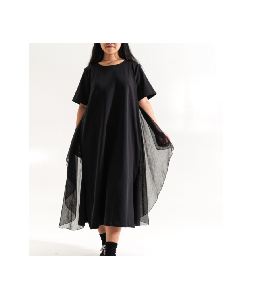Robe longue avec pan en voile 123319 Wendy Trendy