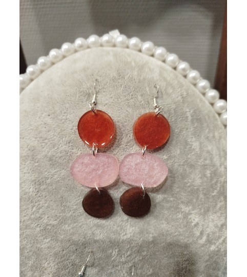 Boucles d'oreilles en résine acidulés rose Nini Création