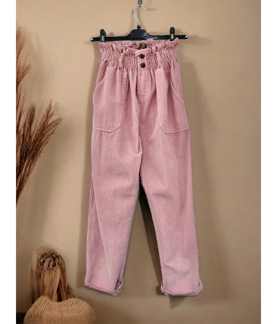 pantalon - en - velours - taille - haute - et - élastique - april - vintage - rougefantomasnoir.com