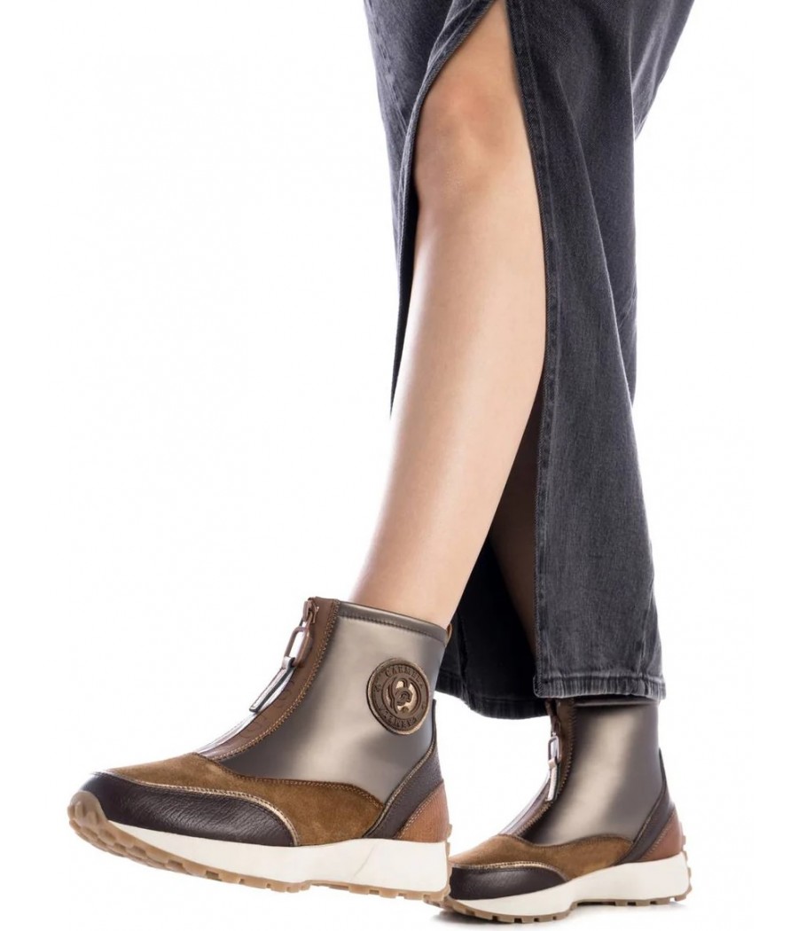 Bottines en cuir marron  originales 161995 Carmela