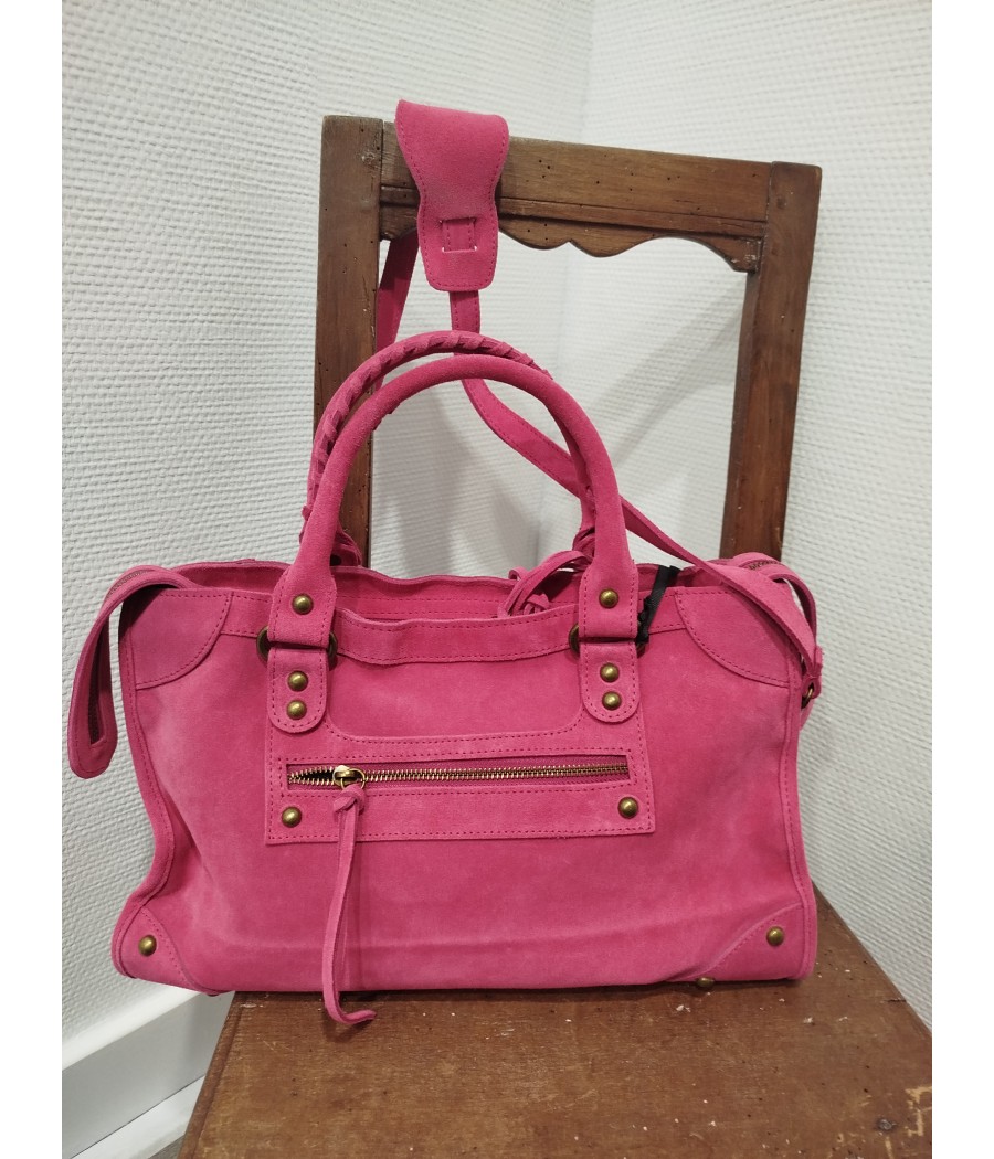 Sac en cuir fuchsia Marlon Firenze