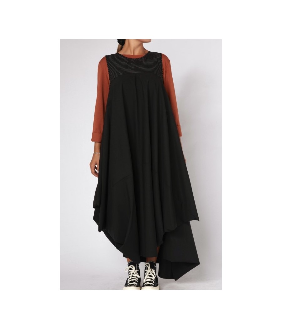 robe - longue - sans - manches - noir - wendy - trendy - rougefantomasnoir.com