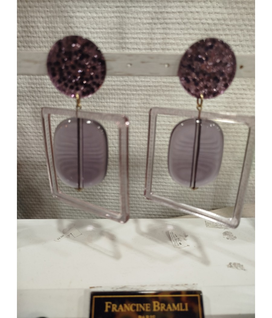 Boucles d'oreilles à clips Violette Francine Bramli