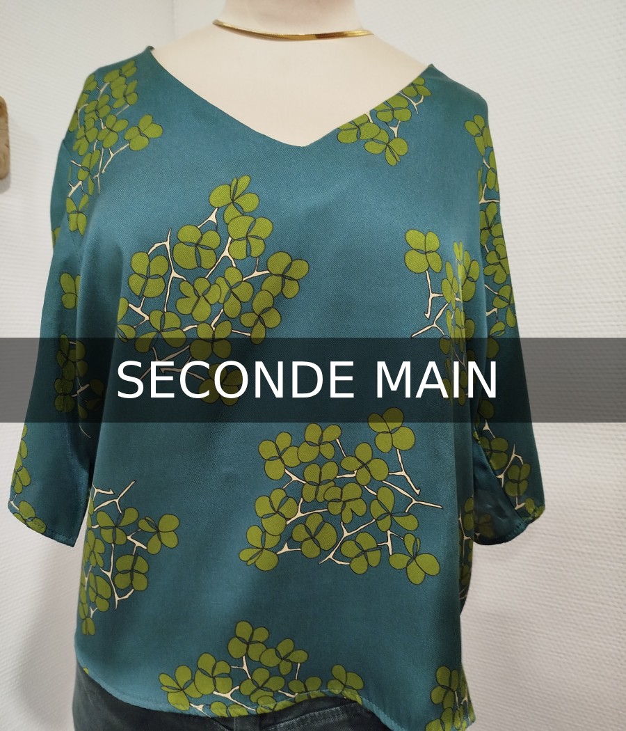 blouse verte - en seconde main - la fée maraboutée - rougefantomasnoir.com