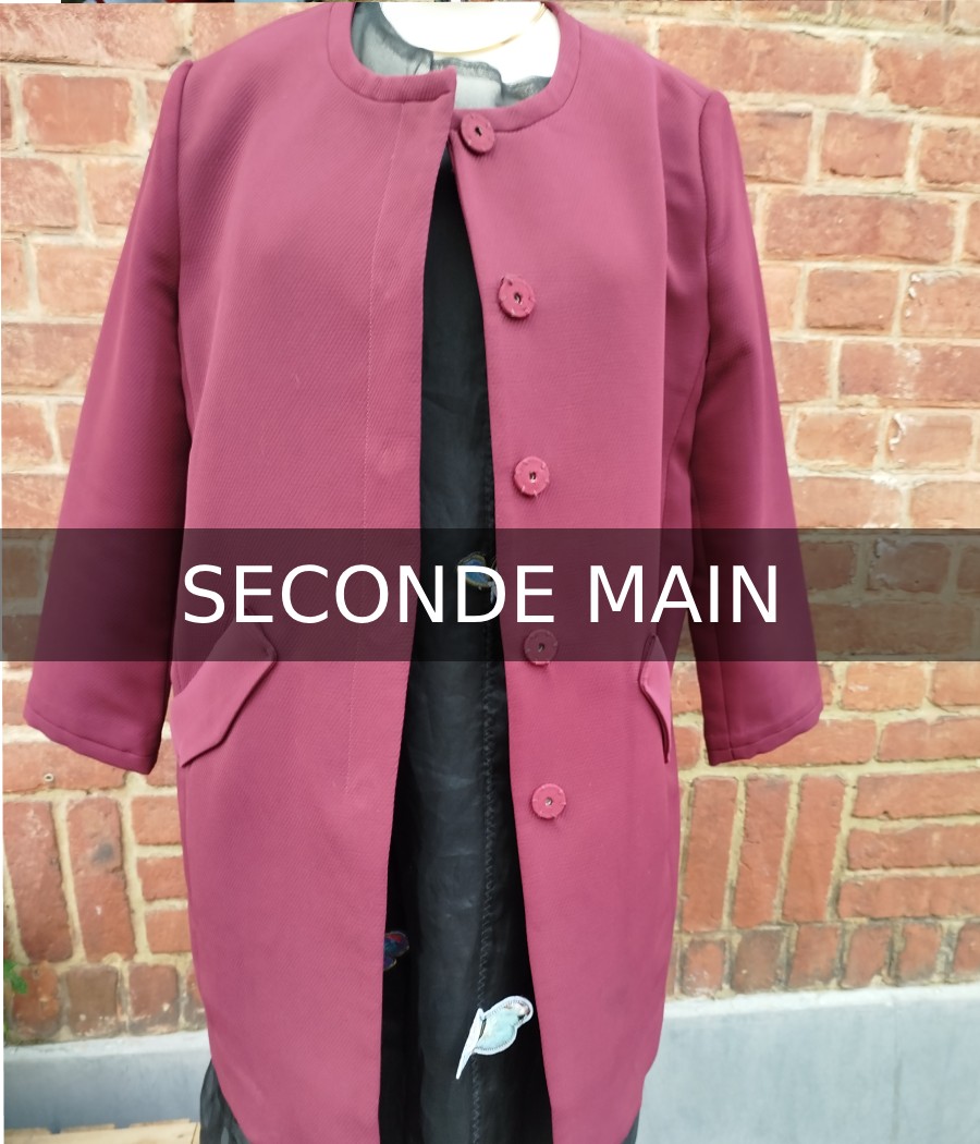 manteau - bordeaux - en seconde main - frnch - rougefantomasnoir.com