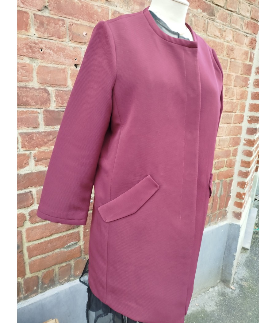 manteau - bordeaux - en seconde main - frnch - rougefantomasnoir.com