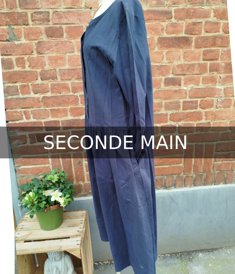 Robe longue bleu marine en seconde main Quintessence