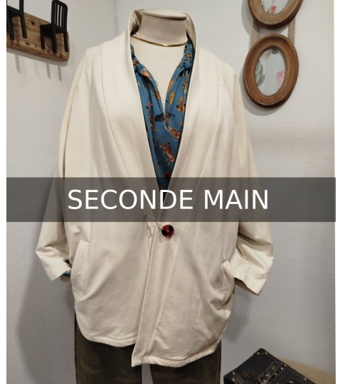 Veste en coton beige en seconde main Pan