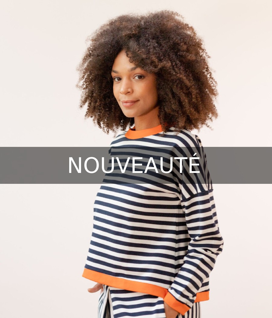 sweat shirt - rayé bleu - pan - rougefantomasnoir.com