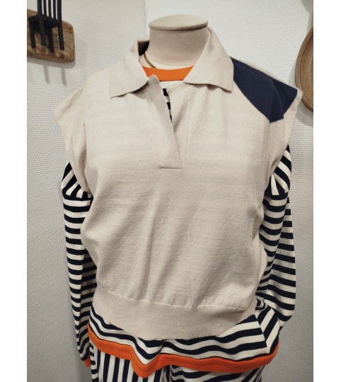 Pull court en maille fine Pan Basico