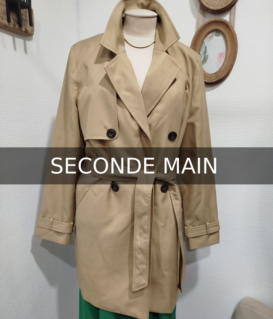 trench beige - en  seconde main - vero moda - rougefantomasnoir.com