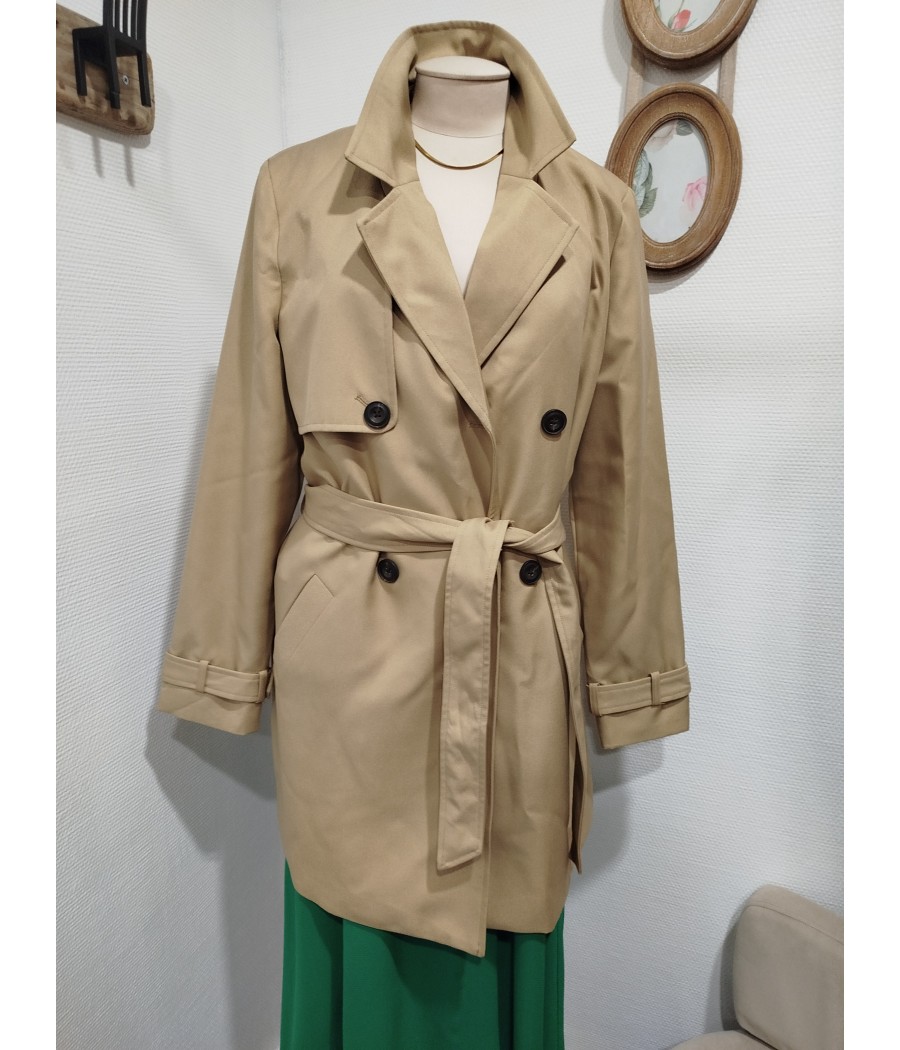 trench beige - en  seconde main - vero moda - rougefantomasnoir.com