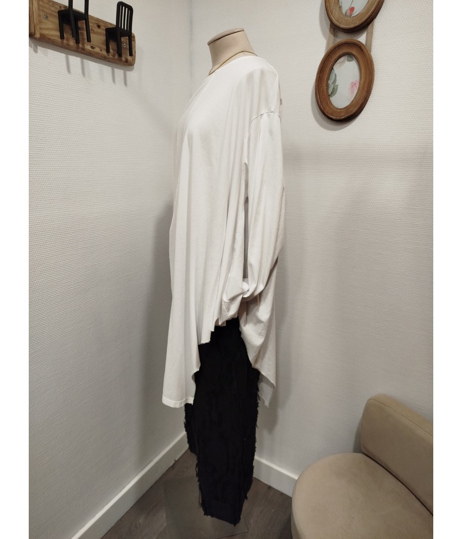 haut asymétrie - en  coton - wendy trendy - rougefantomasnoir.com