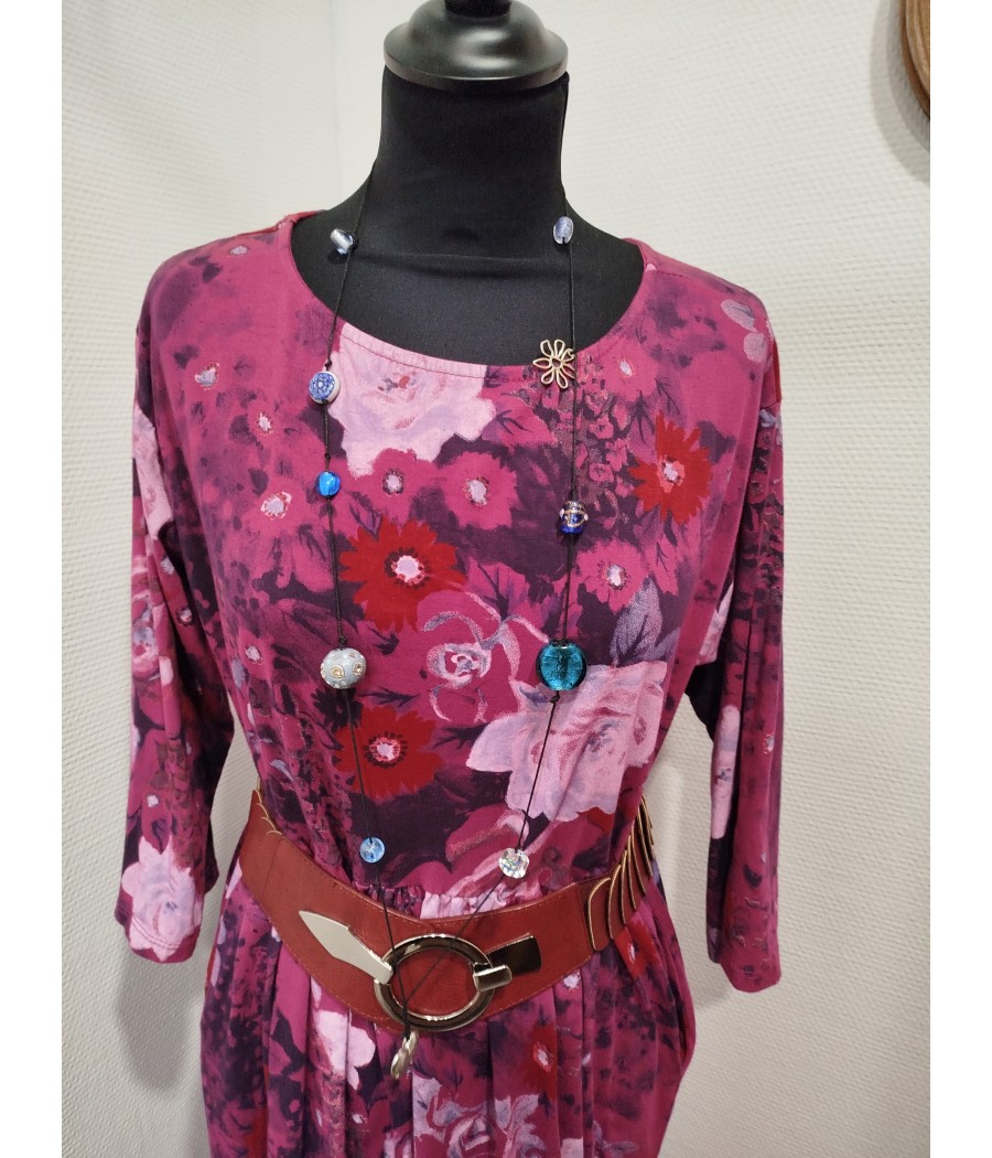 robe en jersey de coton - à fleurs - marque wendy trendy - rougefantomasnoir.com