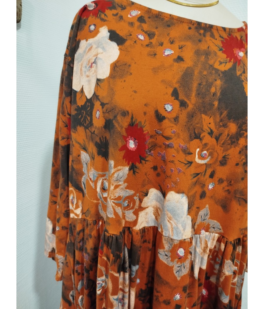 robe en jersey de coton - à fleurs - marque wendy trendy - rougefantomasnoir.com