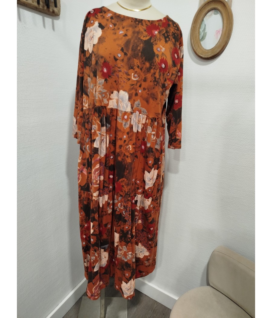 robe en jersey de coton - à fleurs - marque wendy trendy - rougefantomasnoir.com