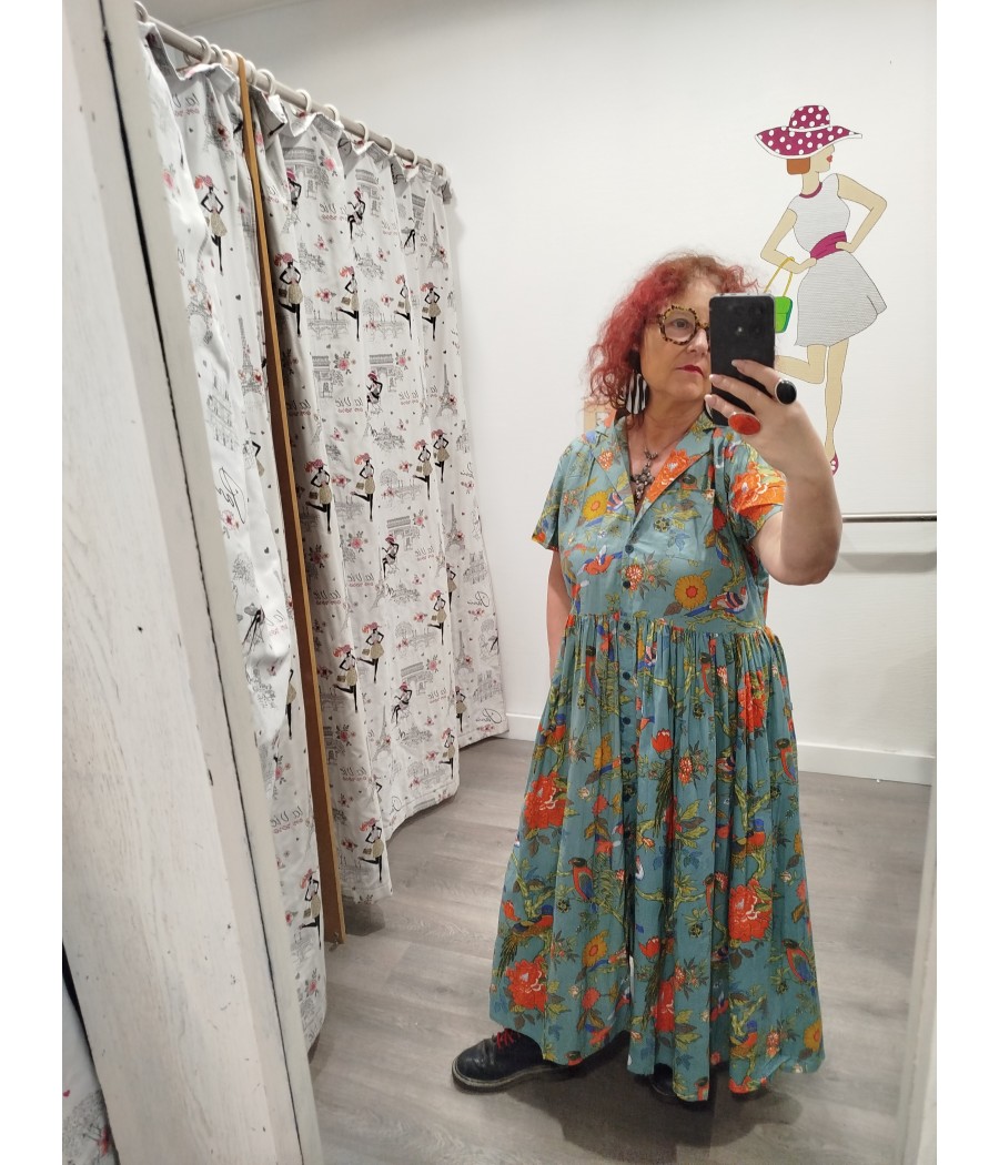 robe longue - ska - imprimé red bird - kali-yog - rougefantomasnoir.com robe longue - ska - imprimé red bird - kali-yog - rougefantomasnoir.com