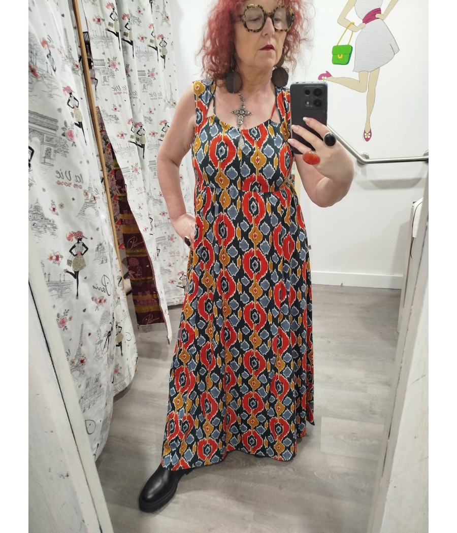 robe longue - à bretelle - Hipe - marque kali-yog - rougefantomasnoir.com