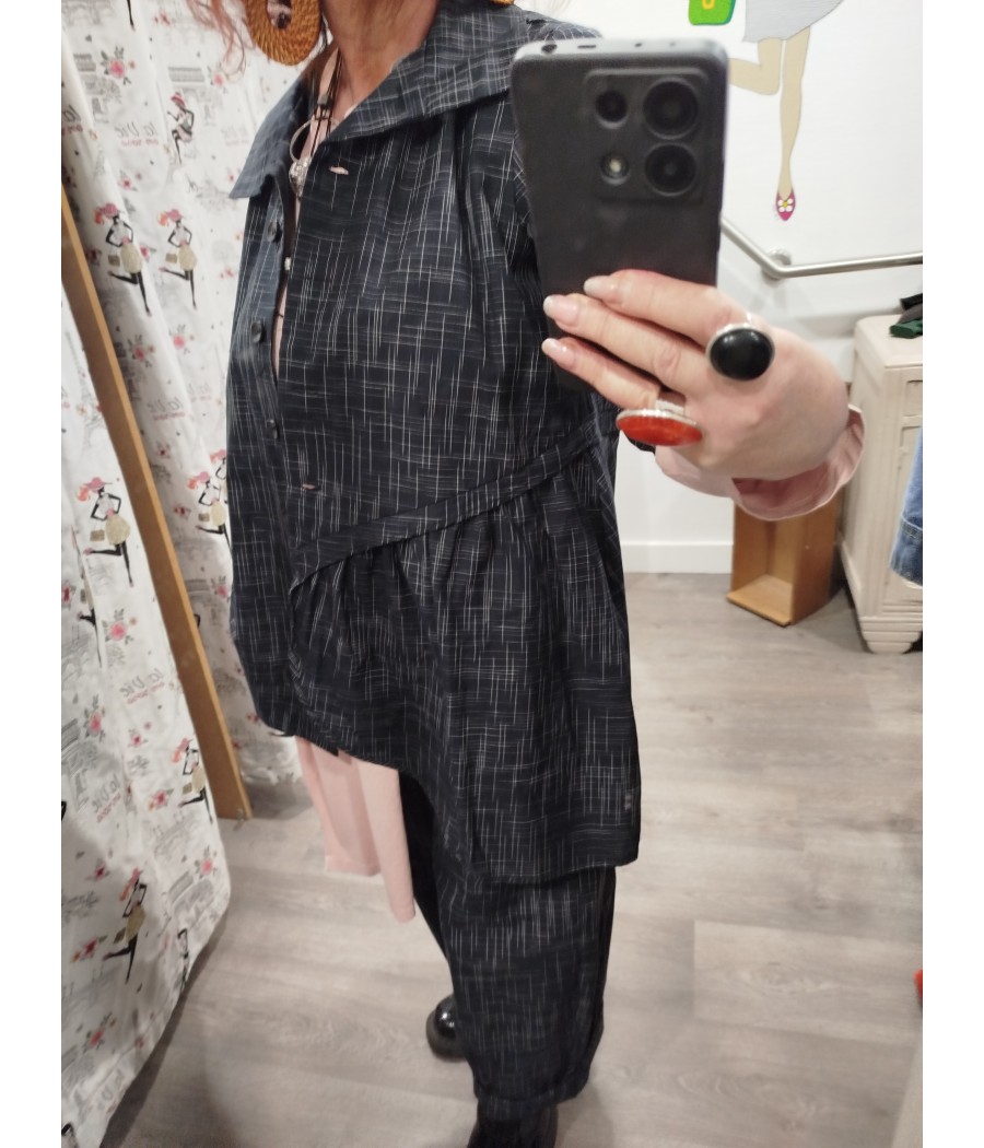 veste noire - ample - en coton - wendy trendy - rougefantomasnoir.com