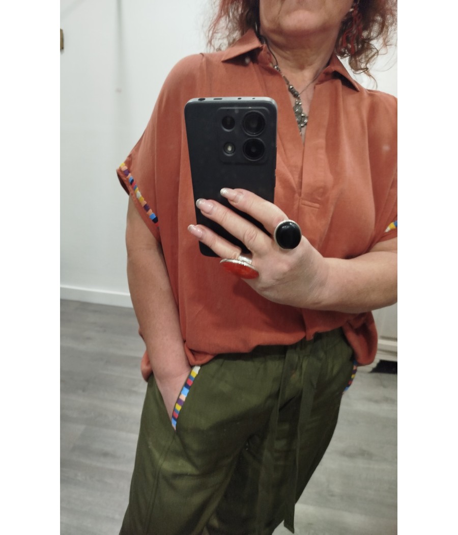 Blouse fluide terracotta Lupita Rue Mazarine