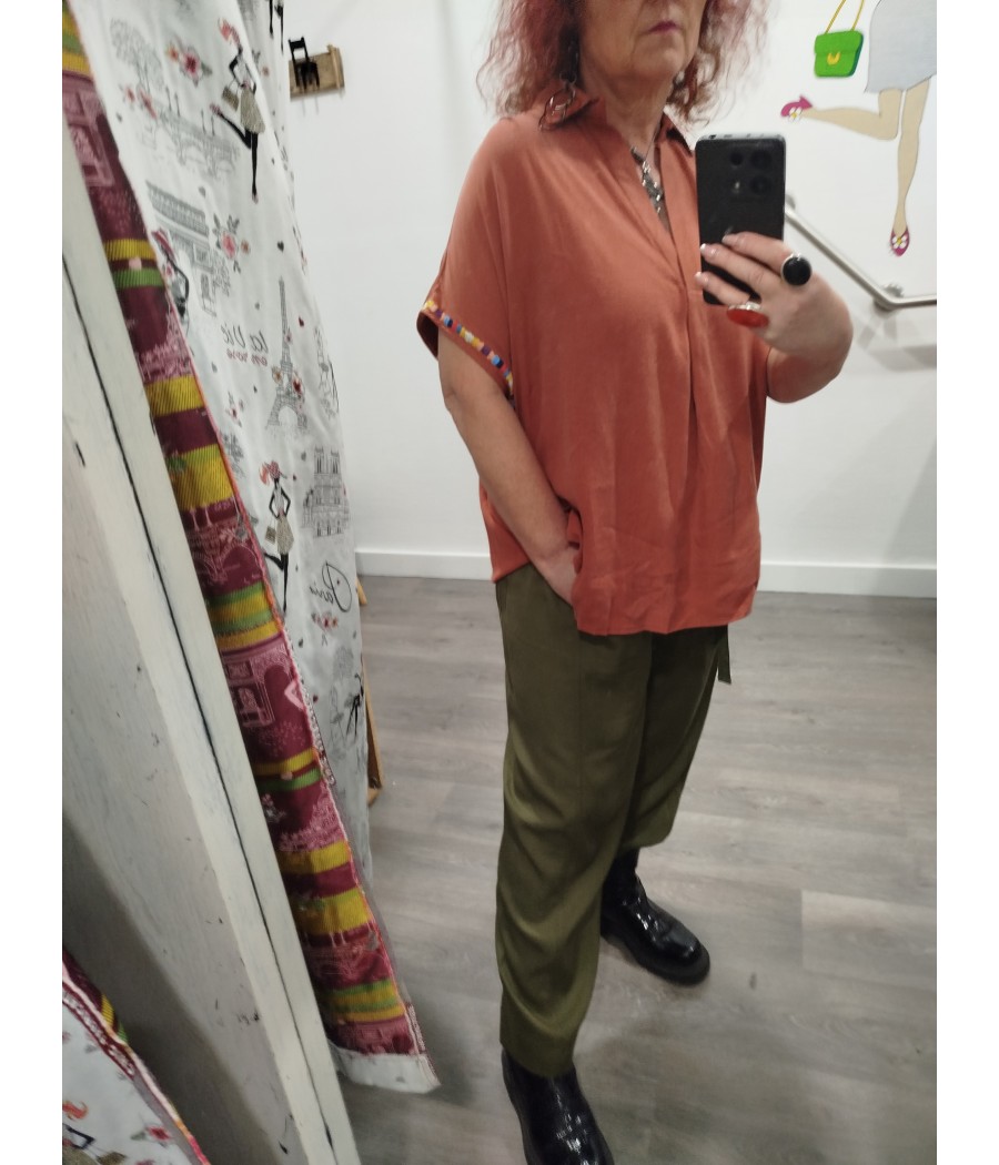 Blouse fluide terracotta Lupita Rue Mazarine