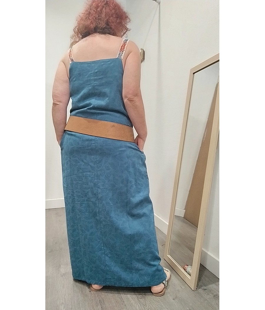 robe longue - bleu- marque pan basico - rougefantomasnoir.com