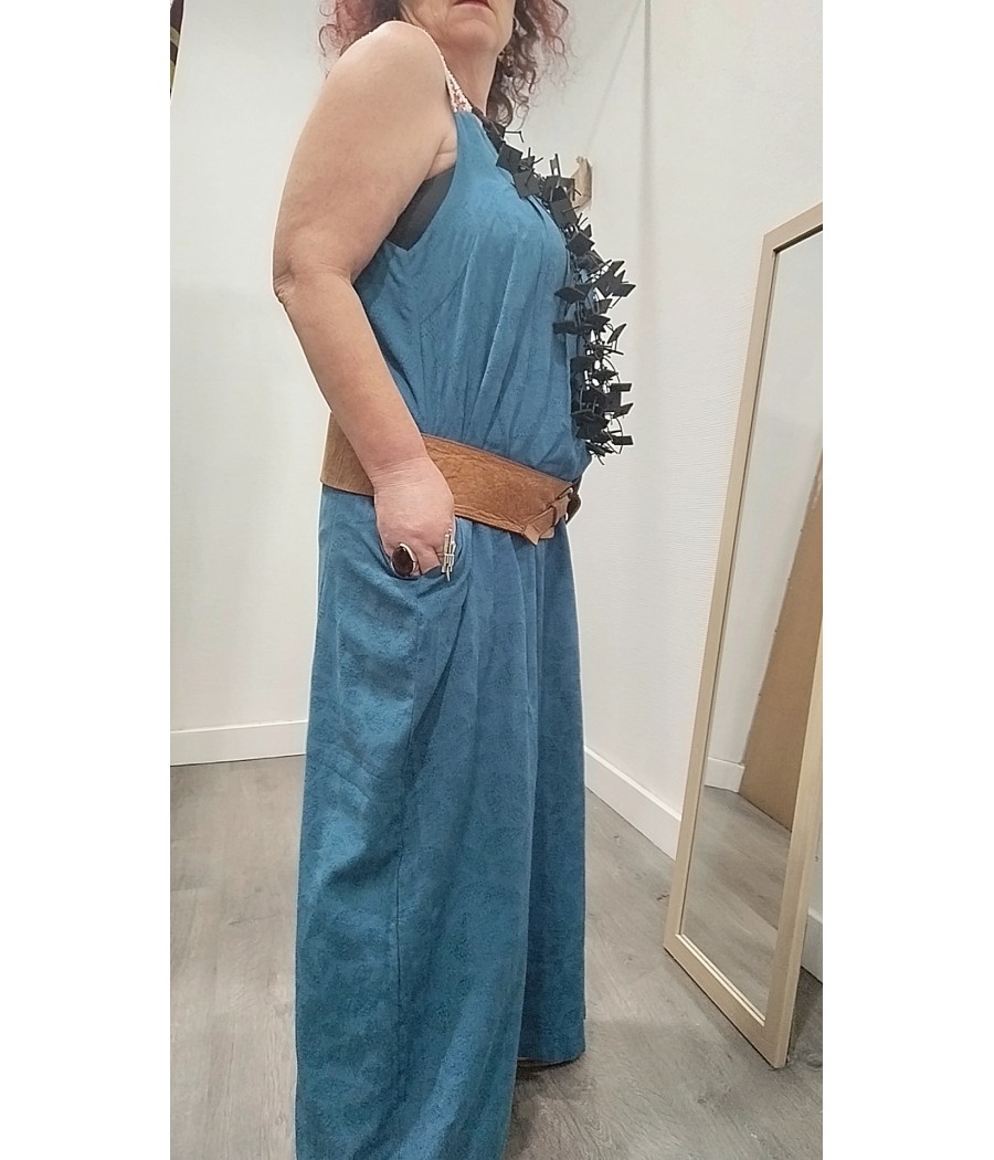 robe longue - bleu- marque pan basico - rougefantomasnoir.com