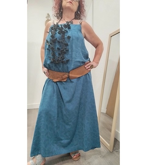 Robe longue bleu marque Pan Basico