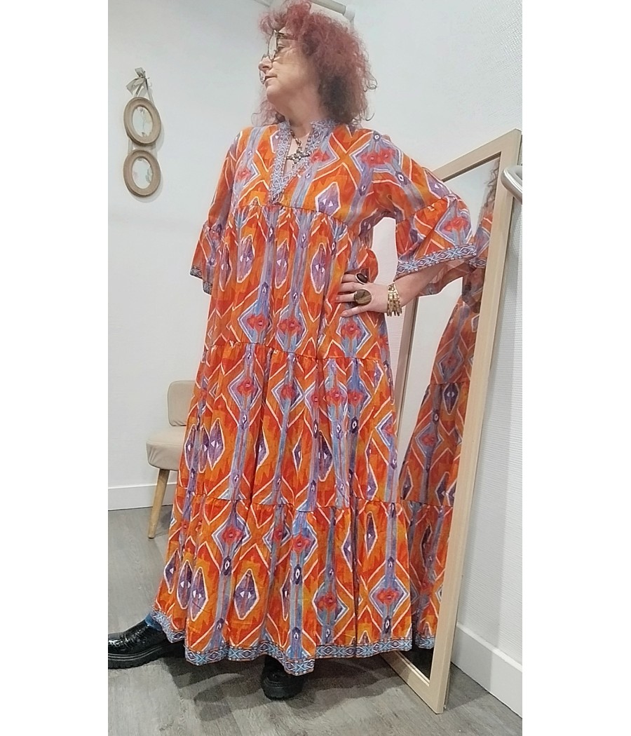 robe longue - à volant - bohême - marque orice - rougefantomasnoir.com