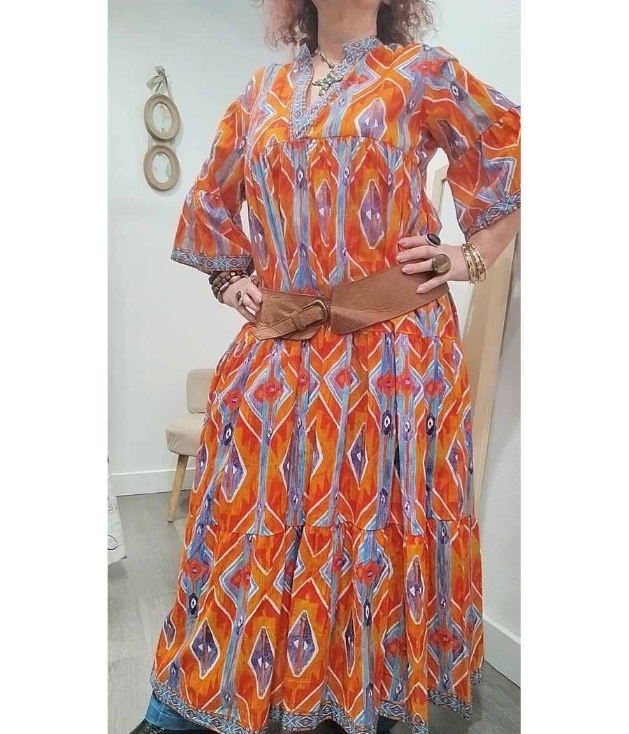 robe longue - à volant - bohême - marque orice - rougefantomasnoir.com