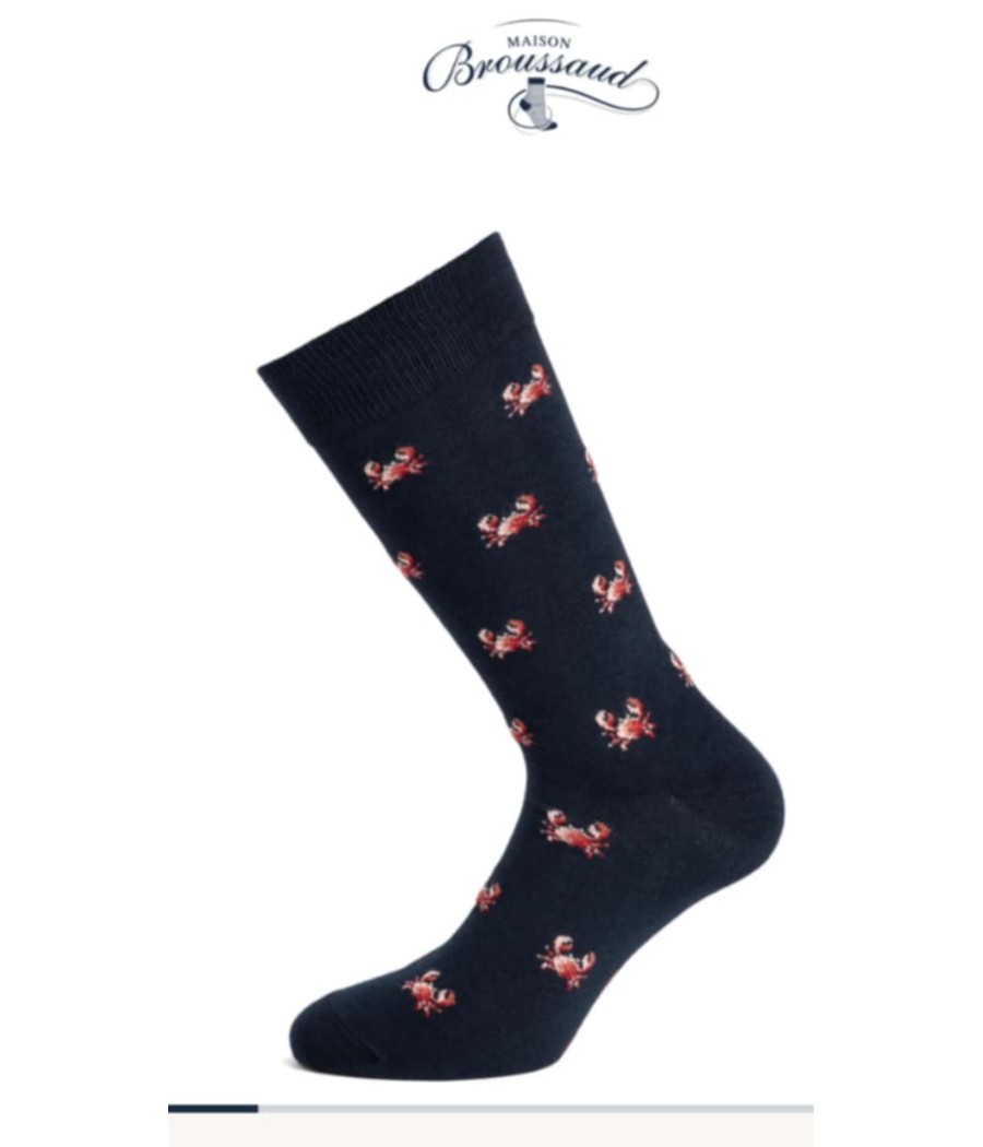 Les crabes - chaussettes homme - en coton - maison broussaud - rougefantomasnoir.com
