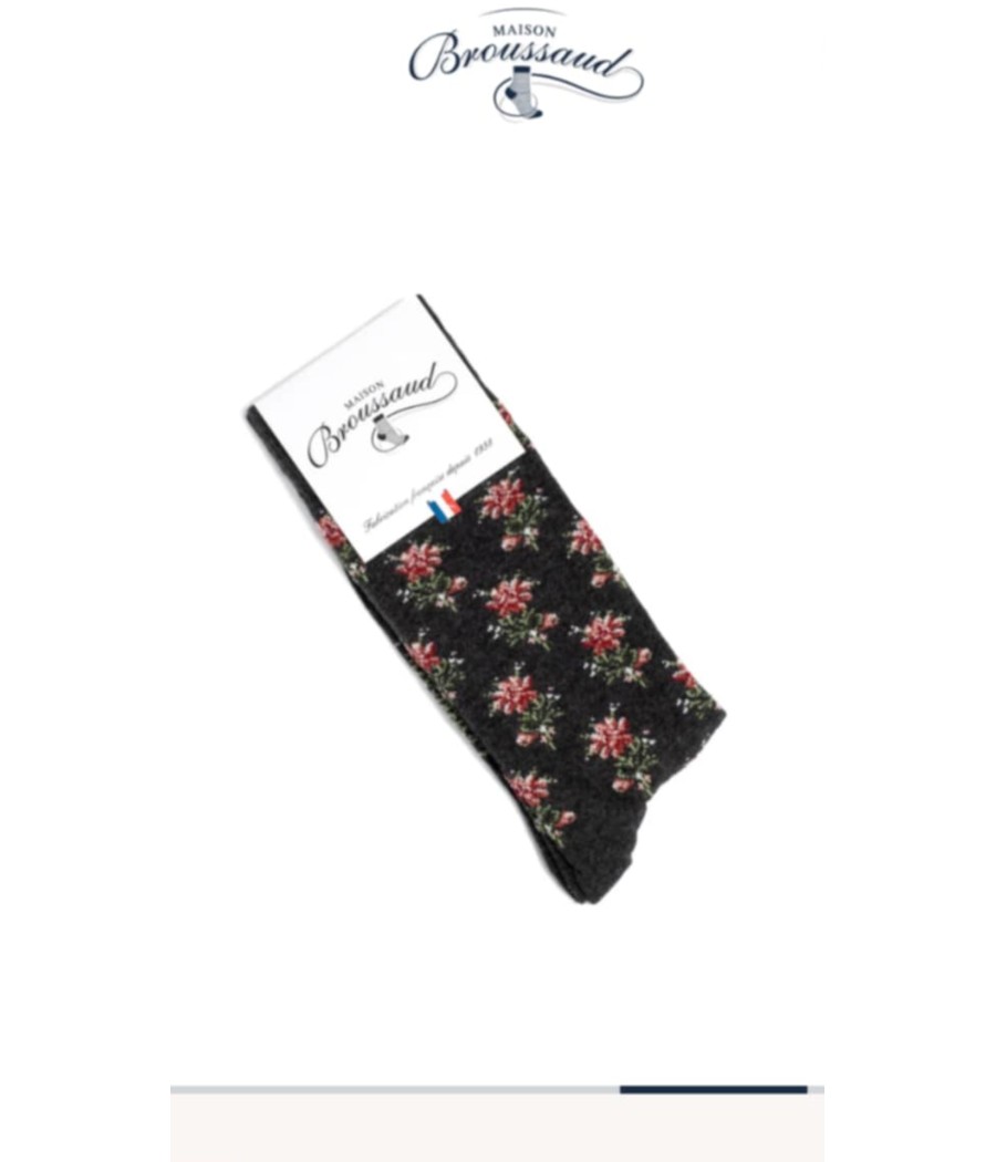 les fleurs - chaussettes homme - coton gris - maison broussaud - rougefantomasnoir.com les fleurs - chaussettes homme - coton gris - maison broussaud - rougefantomasnoir.com