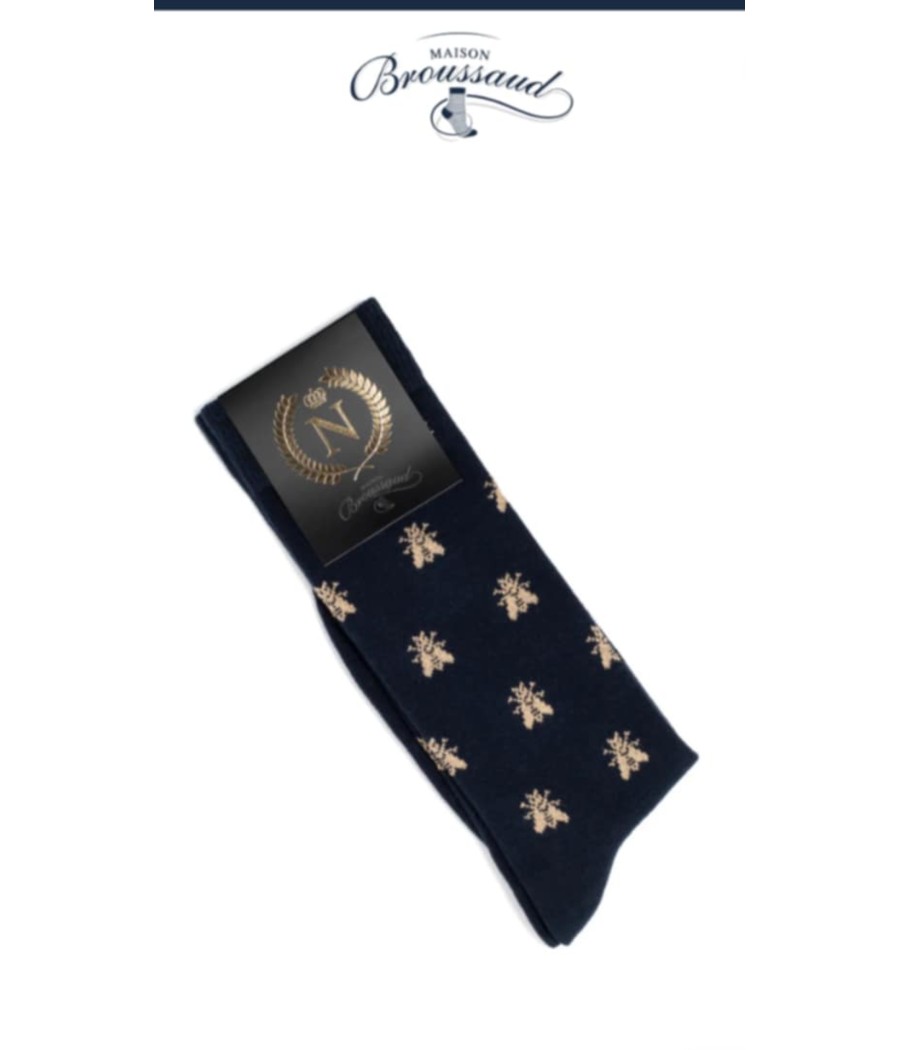 napoleon - les abeilles d'or - chaussettes homme - maison broussaud - rougefantomasnoir.com
