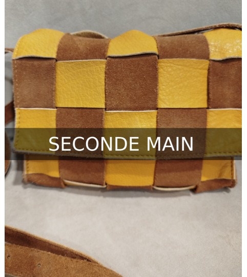 Sac en cuir bi couleurs en seconde main marque Acoté