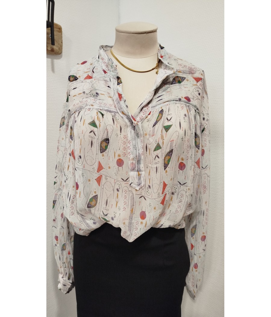 blouse en soie - en seconde main - etoile isabel marant - rougefantomasnoir.com