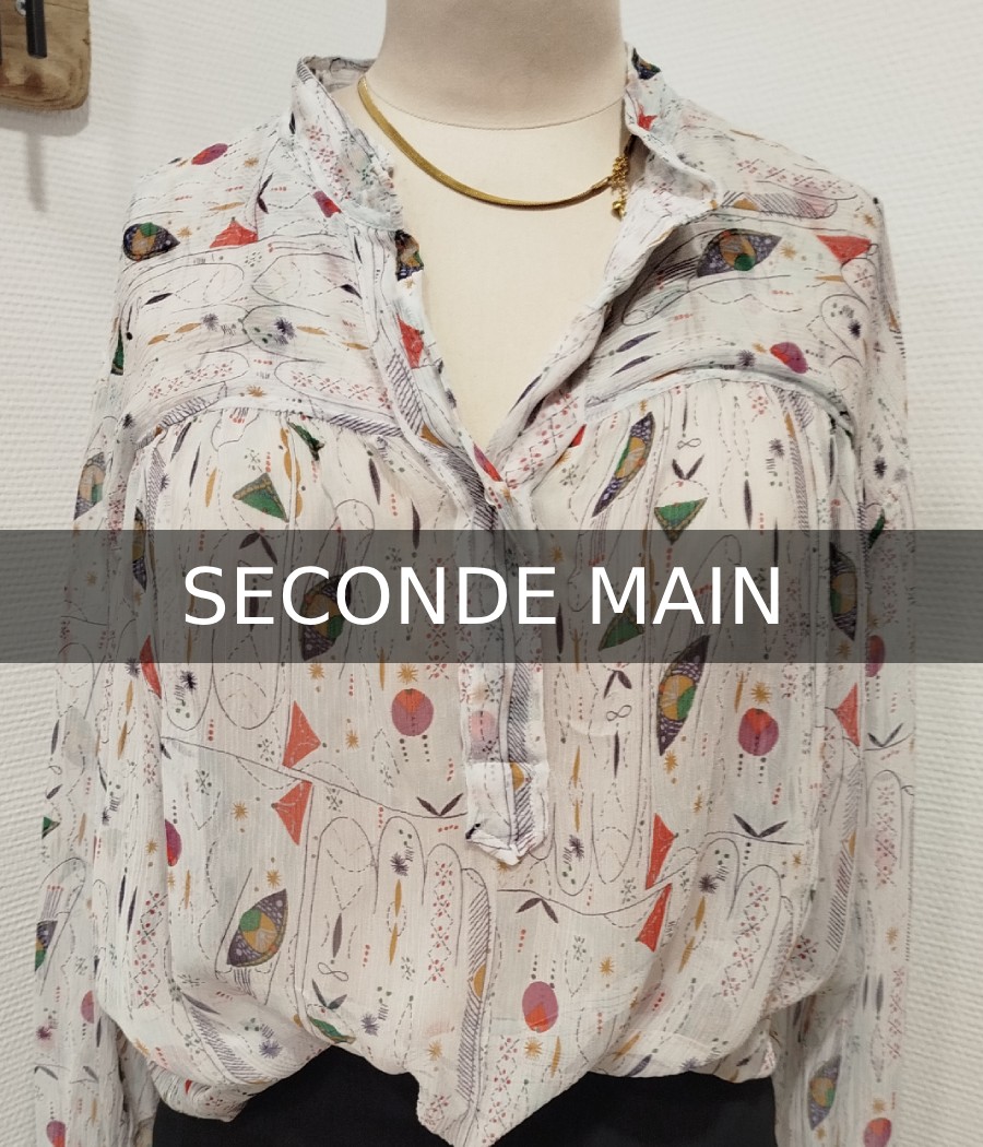 blouse en soie - en seconde main - etoile isabel marant - rougefantomasnoir.com