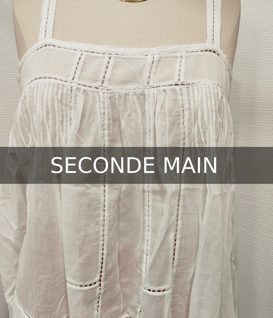 top blanc - en voile de coton - en seconde main - etoile isabel marant - rougefantomasnoir.com